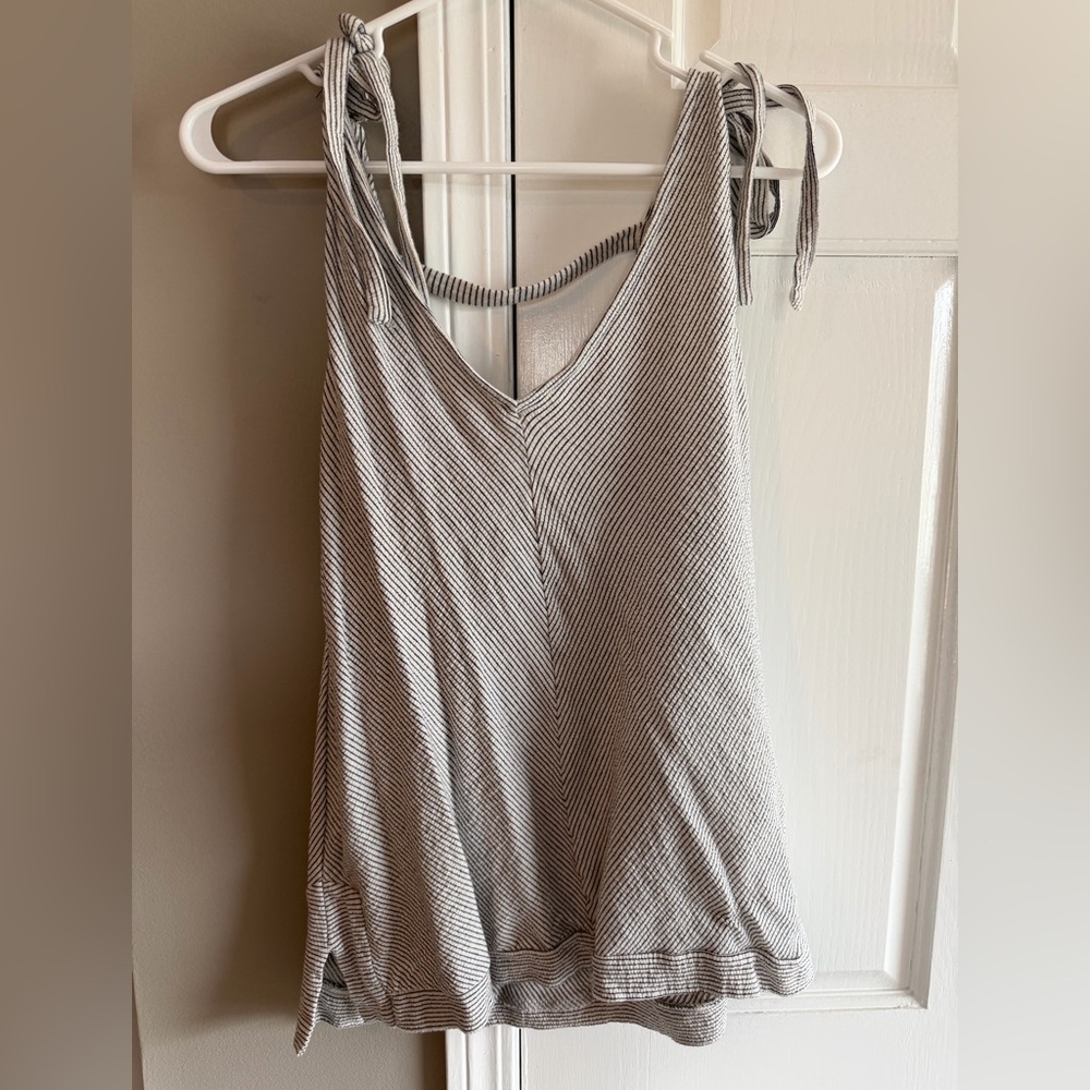 Lucky Brand Gray Striped Tank Top